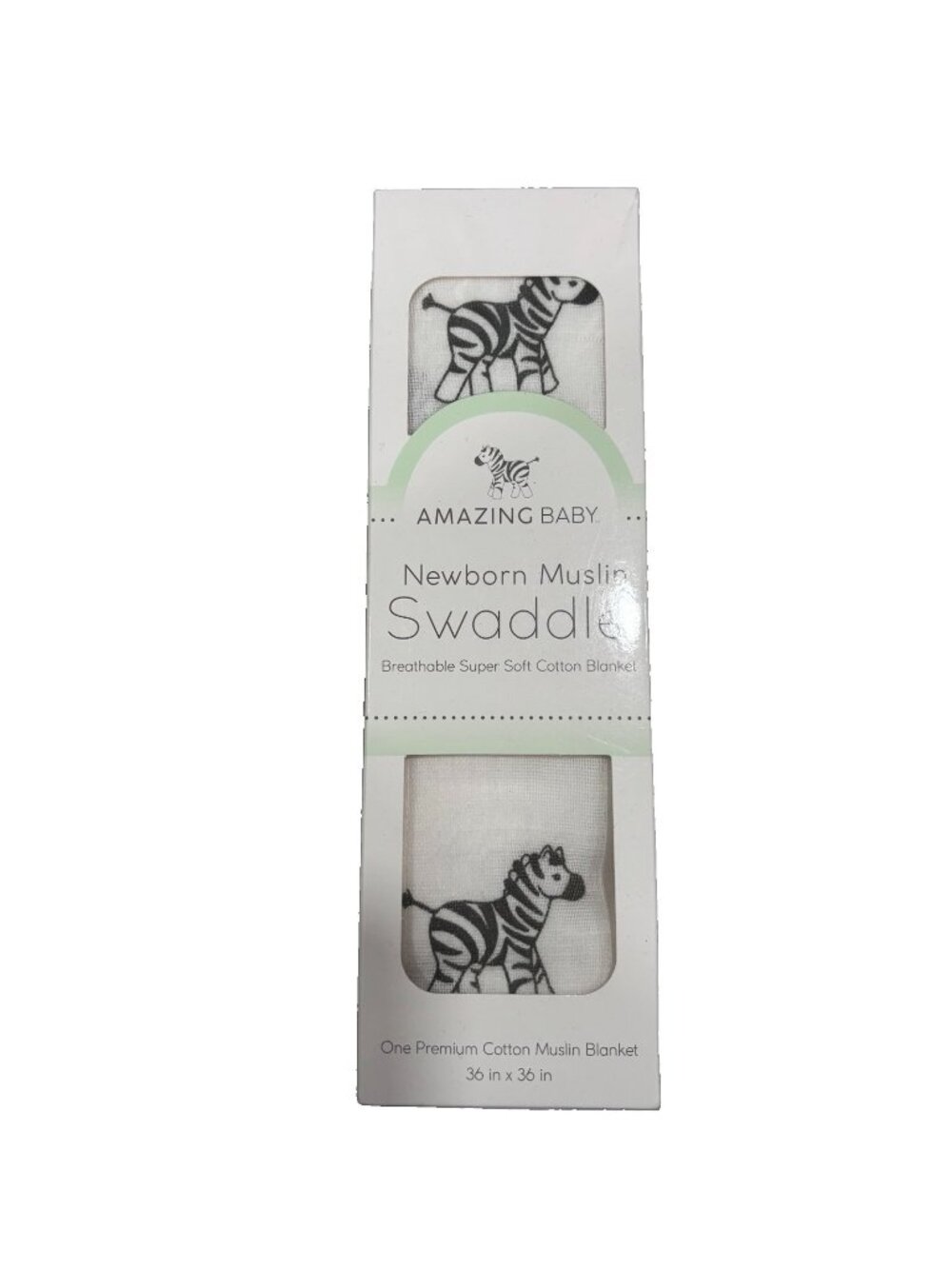 Amazing Baby Newborn Cotton Muslin Swaddle Blanket Zebra White/Black Unisex